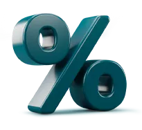 petroles Prozentzeichen in 3D-Optik