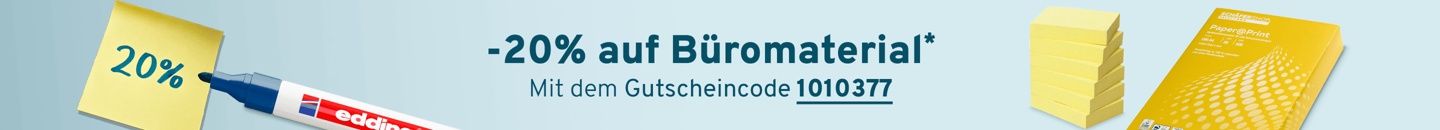 20% auf Büromaterial