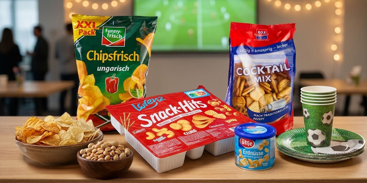 Snacks und Knabbereien für Fußballabend