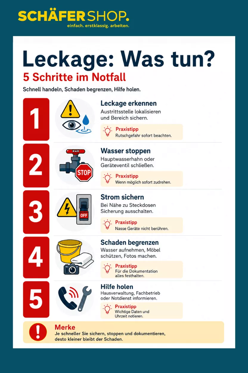 Infografik zum Thema Leckage