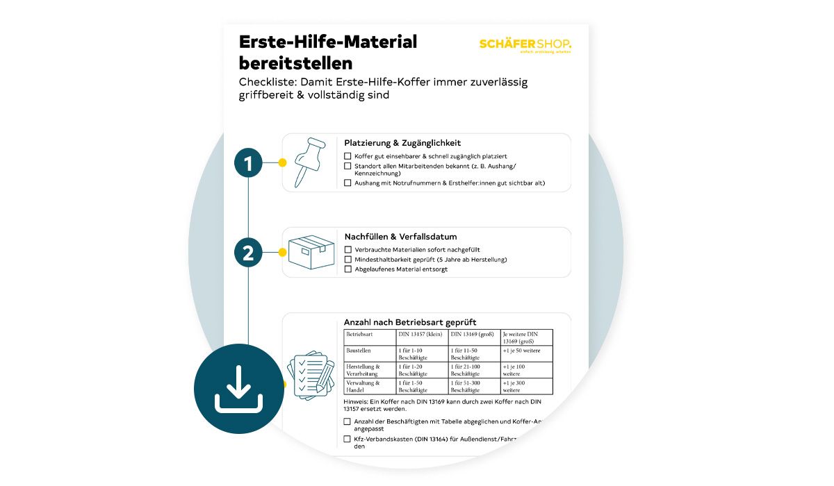Checkliste Erste Hilfe