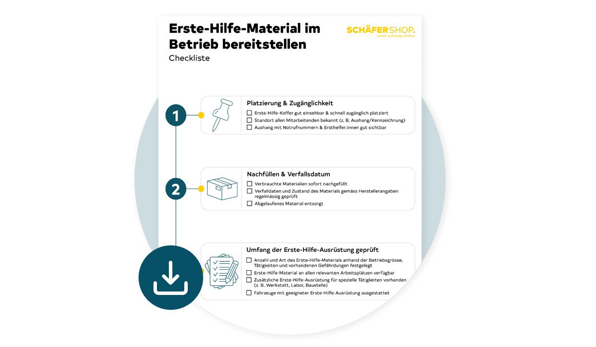 Checkliste Erste Hilfe