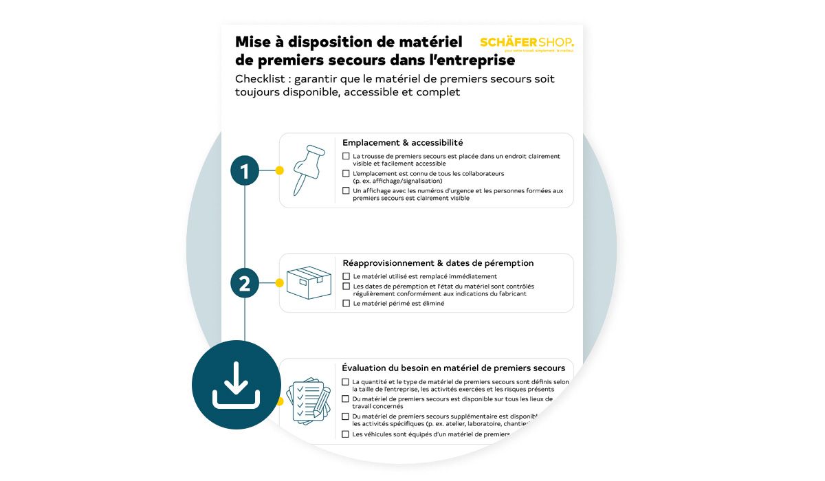 Liste de contrôle des premiers secours