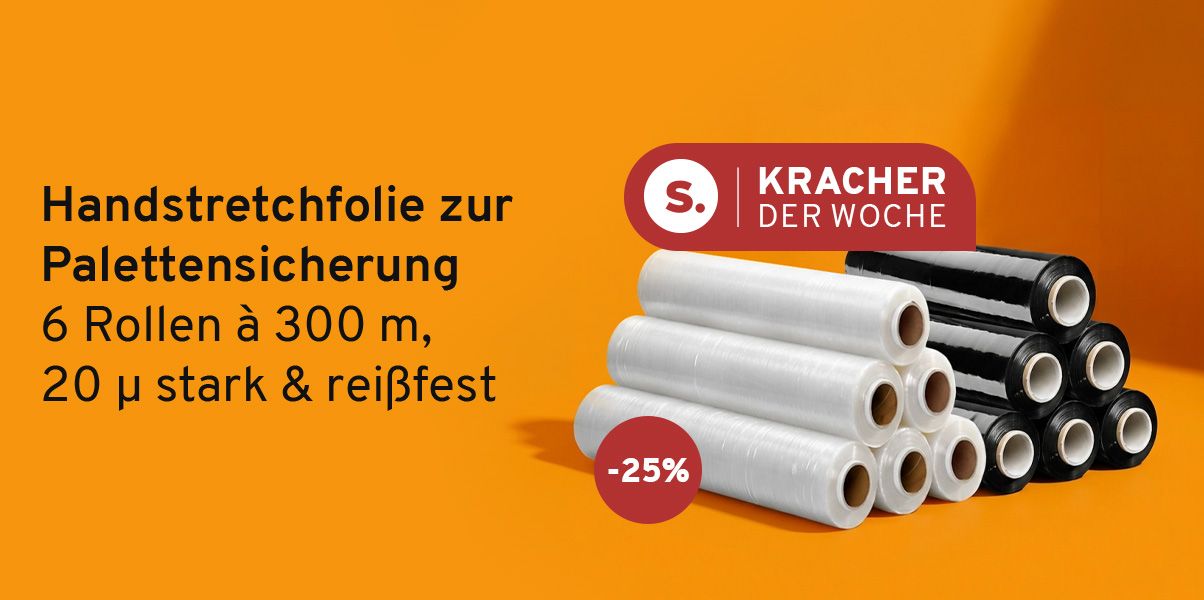 Handstretchfolie zur Palettensicherung, 25 % reduziert