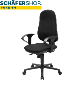 Schäfer Shop Pure Bürostuhl Support CLEAN, mit Armlehnen, Synchronmechanik, Bandscheibensitz, antibakterieller Bezug, schwarz