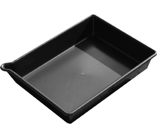 Cubeta colectora para envase pequeño, sin rejilla, capacidad 16 l, polietileno, negro