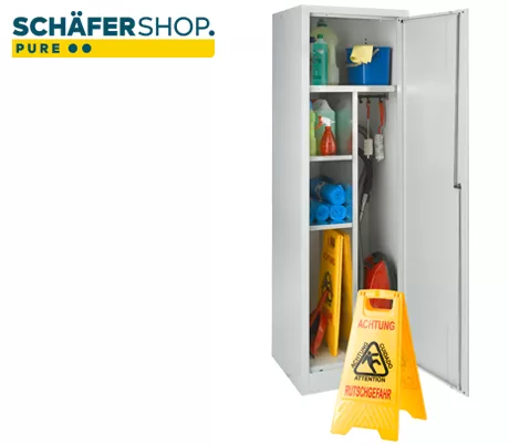 Schäfer Shop Pure Armario para productos de limpieza puros, H 1935 mm + expositor antideslizante