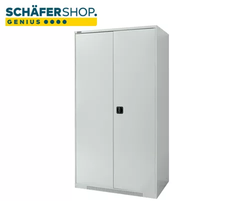 Armario divisorio de ala Schäfer Shop Genius FS, acero, con orificios de ventilación, ancho 1055 x fondo 620 x alto 1950 mm, 5 OH, gris claro/gris claro, hasta 500 kg