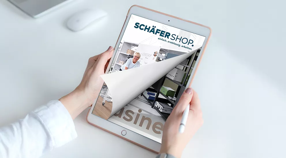 Der Online-Katalog von Ordo kann auf einem iPad durchsucht werden.