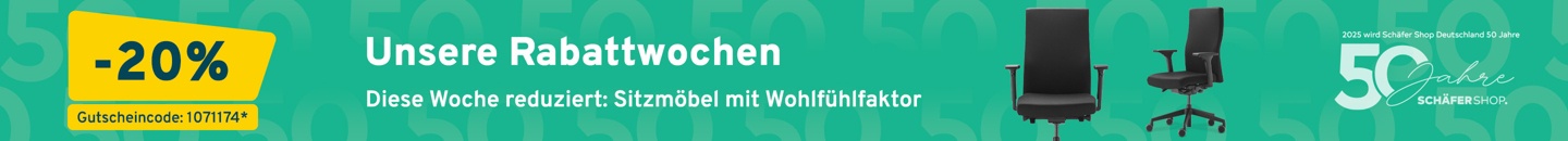 Unsere Rabattwochen. Diese Woche reduziert: Sitzmöbel mit Wohlfühlfaktor für Sie 20% reduziert. Bitte fügen Sie den Aktionscode 1071174 in den Warenkorb ein.