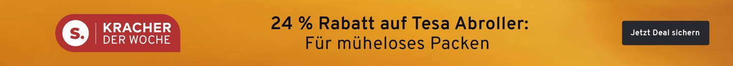 Kracher der Woche. Tekst: 24 Prozent Rabatt auf Tesa Abroller: Für müheloses Packen
