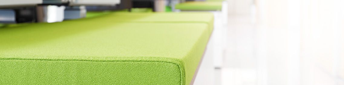 Groene stoffen bekleding