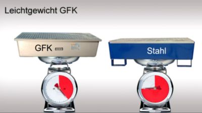 CEMO GFK-Auffangwanne 65, mit Gitterrost, Kunststoff (GFK), 820x410x230mm,  9,5kg, 1 Stück