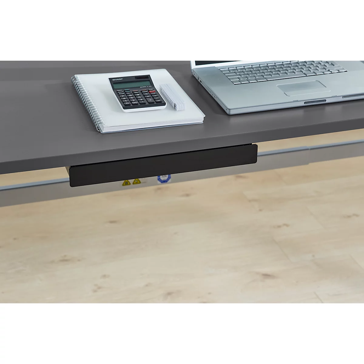  Accessoirelade, met kunststof inzetstuk, B 404 x D 244 x H 42 mm, gecoat staal, zwart