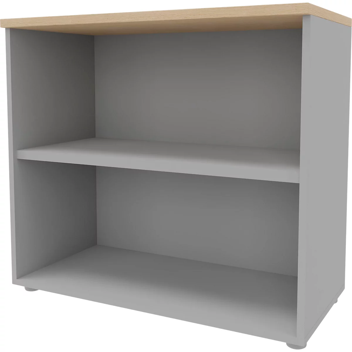  ARLON OFFICE stellingkast, 2 dossierhoogtes, B 900 x D 450 x H 816 mm, eiken decor/alu