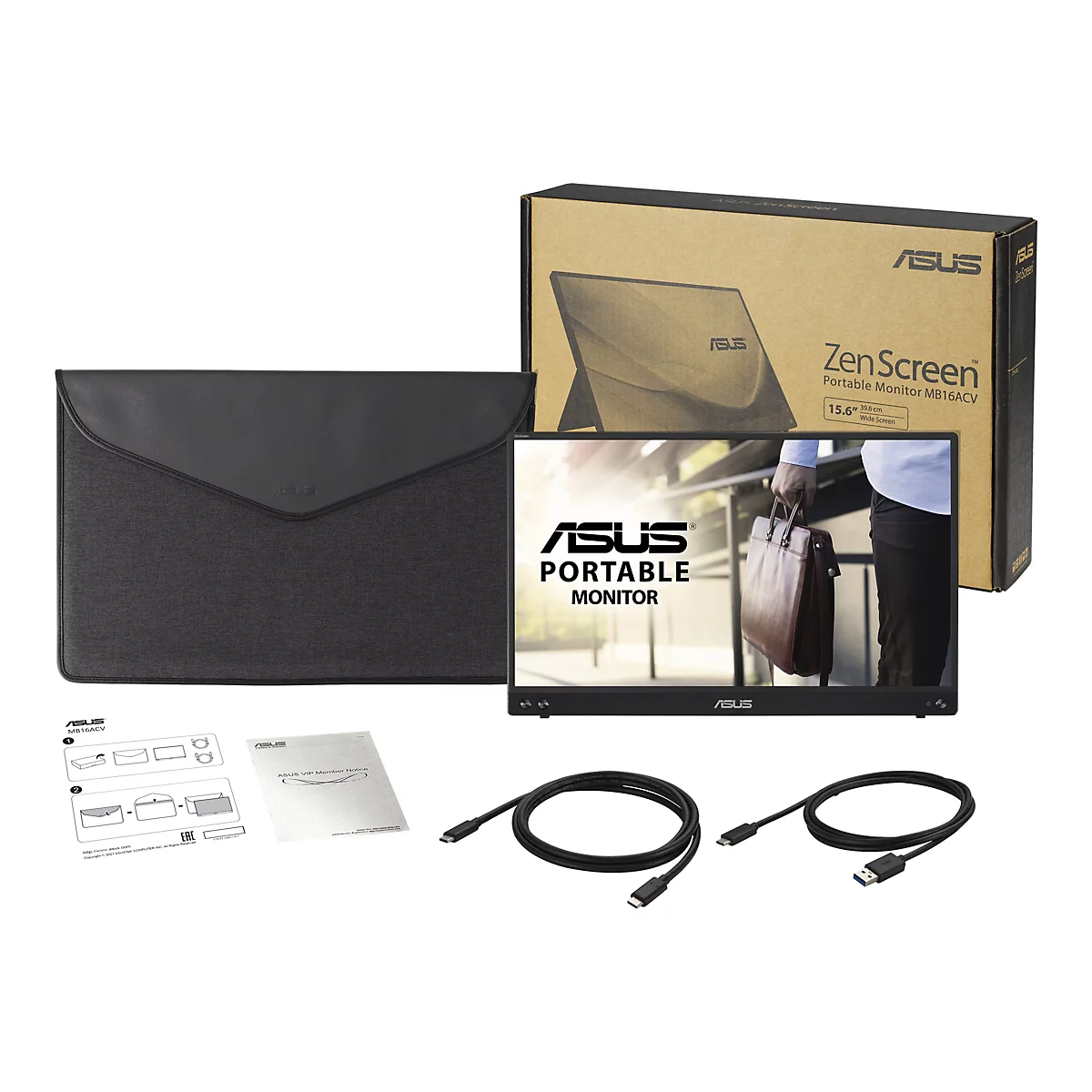 'ASUS ZenScreen MB16ACV - LED-Monitor - Full HD (1080p) - 39.6 cm (15.6'')'