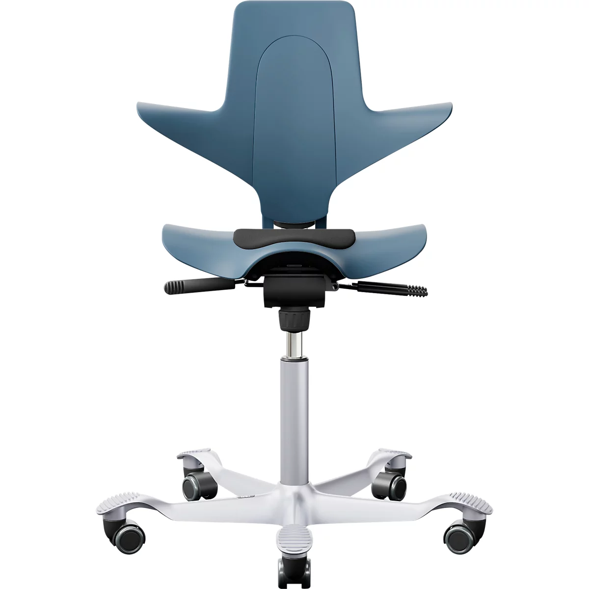  Bürostuhl HAG Capisco Puls 8010 Blue, Sattelsitz, 265 mm Gasfeder, Sitzhöhenverstellung, Fusskreuz aus Aluminium