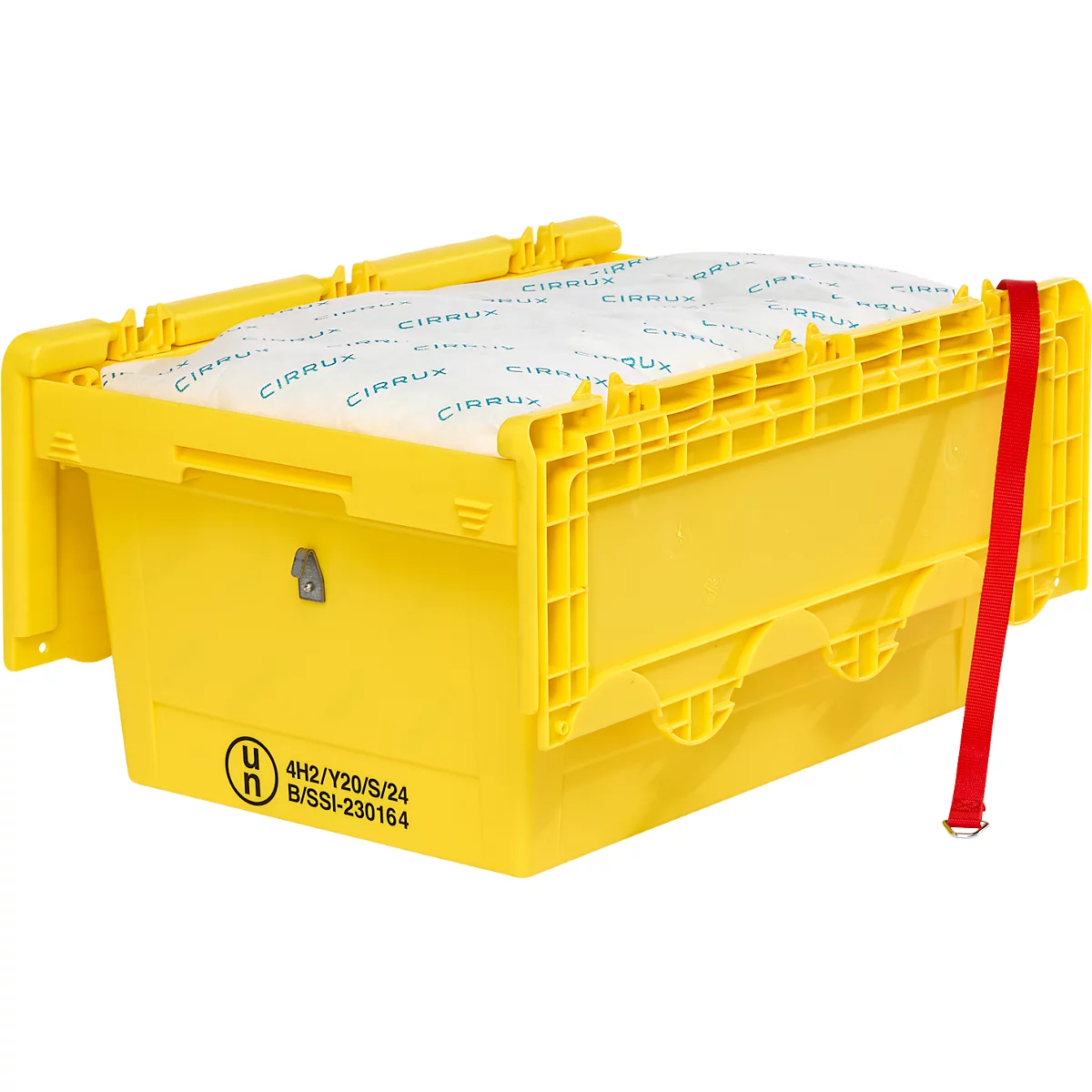  Conteneur pour produits dangereux SSI Schäfer, pour batteries lithium-ion seCon KMB-DH627 GGV, avec couvercle, L 600 x l 400 x H 307 mm, en polypropylène, jaune