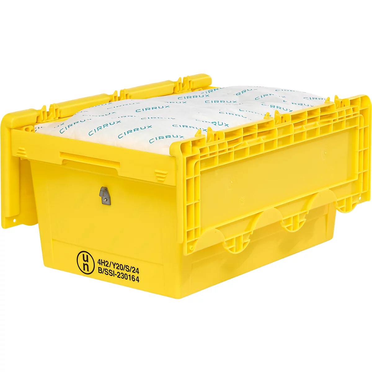  Conteneur pour produits dangereux SSI Schäfer, pour batteries lithium-ion seCon KMB-DH627 GGV, avec couvercle, L 600 x l 400 x H 307 mm, en polypropylène, jaune