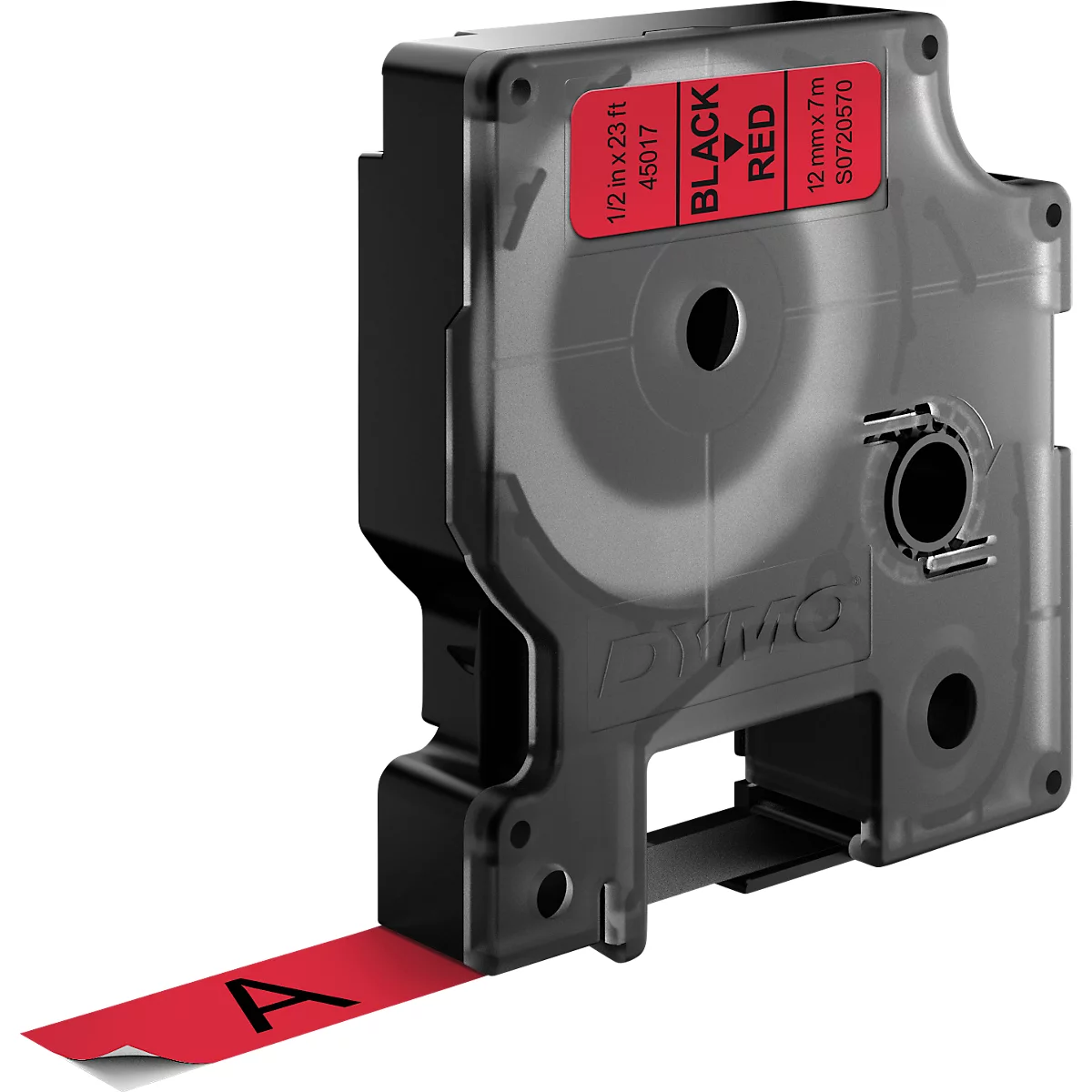  DYMO® Cassette de ruban D1 45017, largeur 12 mm, rouge/noir