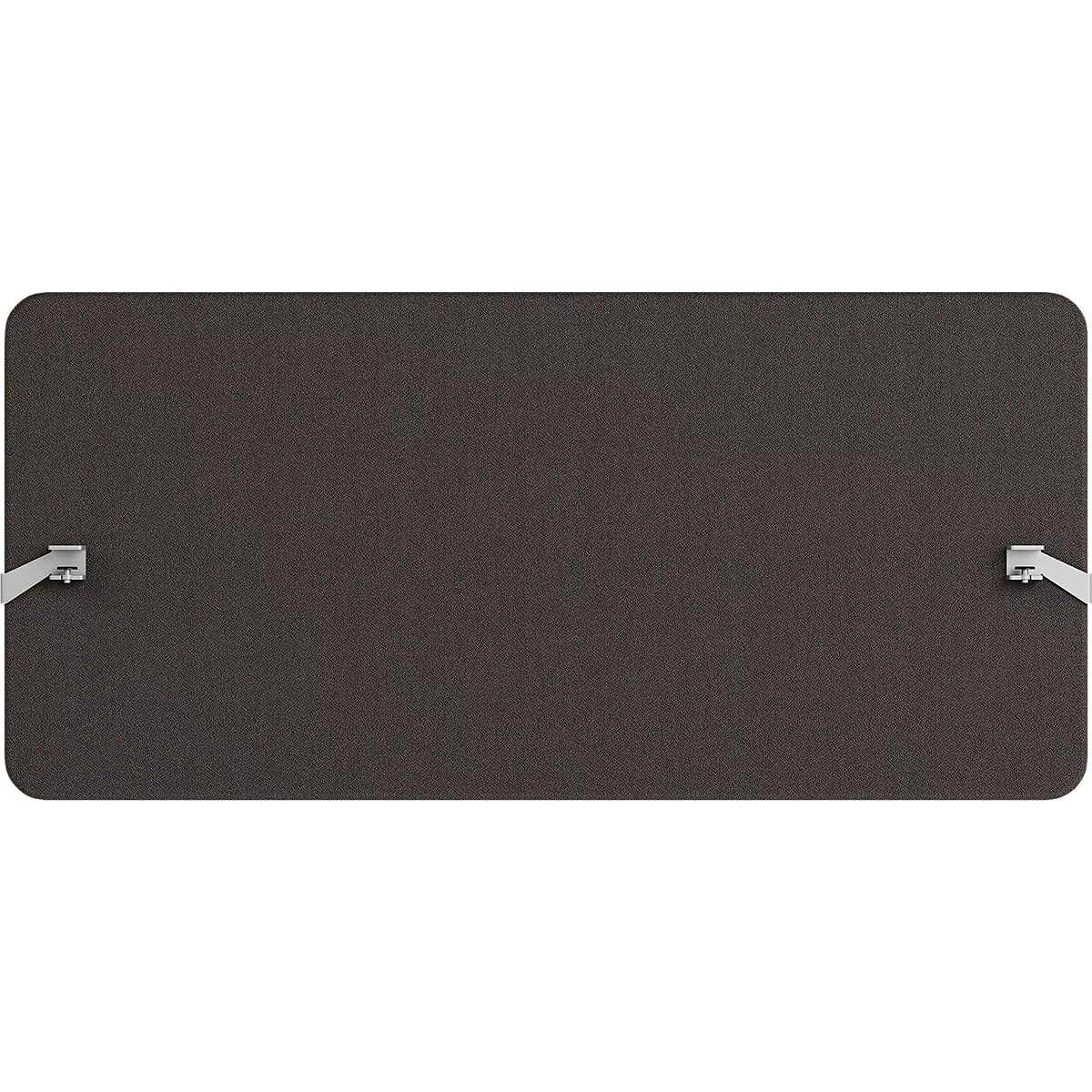 Rectangular, brown frame with metal clips attached to the edges.