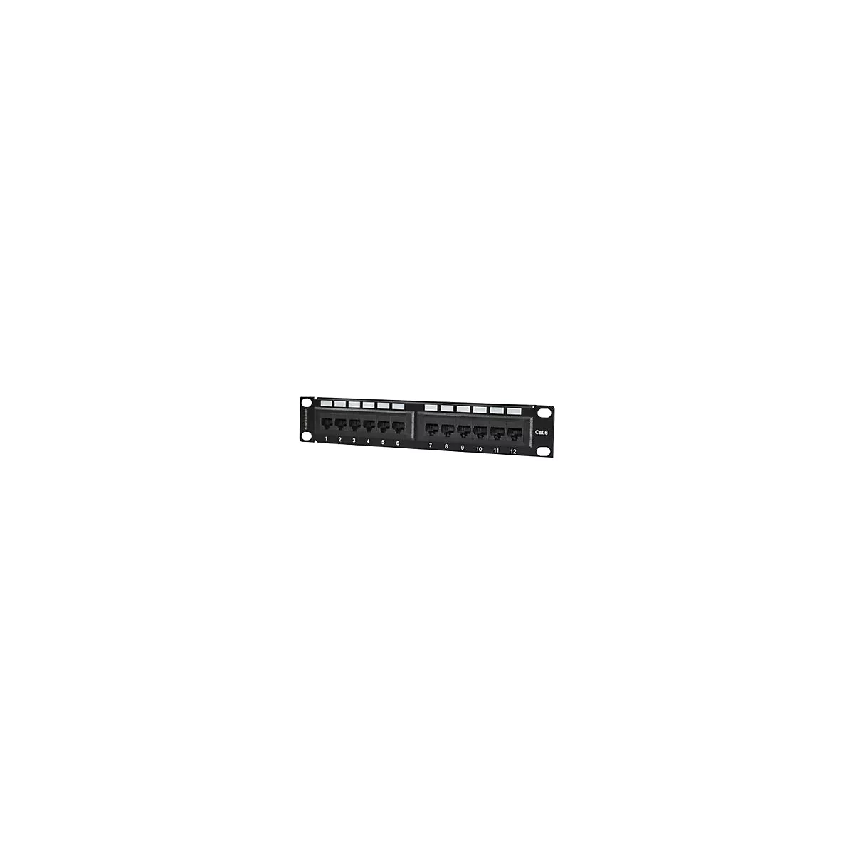 'Intellinet 10'' 12-Port Cat6 Patchpanel, UTP, 10'', 1 HE, schwarz - Patch Panel - 1U - 10'''