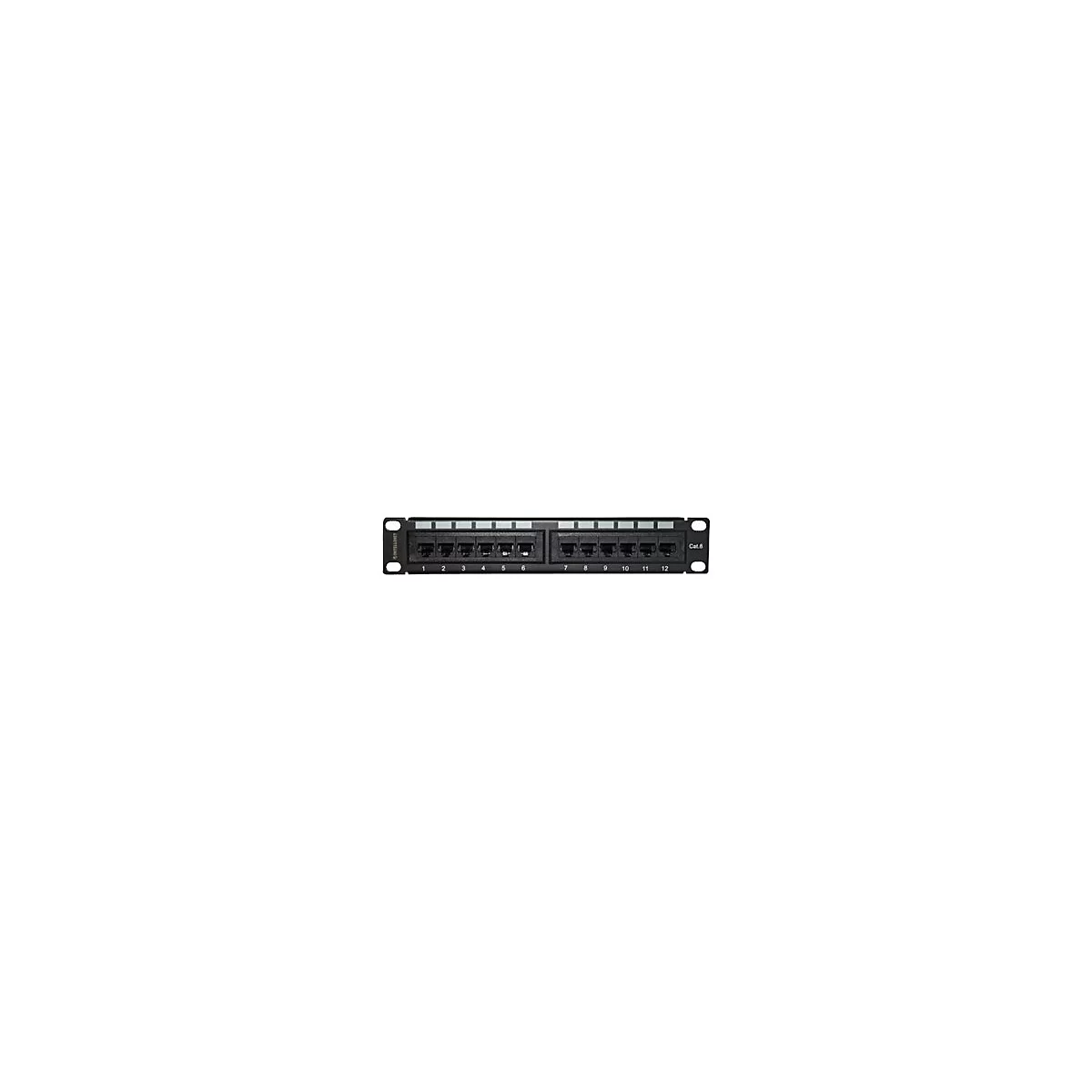 'Intellinet 10'' 12-Port Cat6 Patchpanel, UTP, 10'', 1 HE, schwarz - Patch Panel - 1U - 10'''