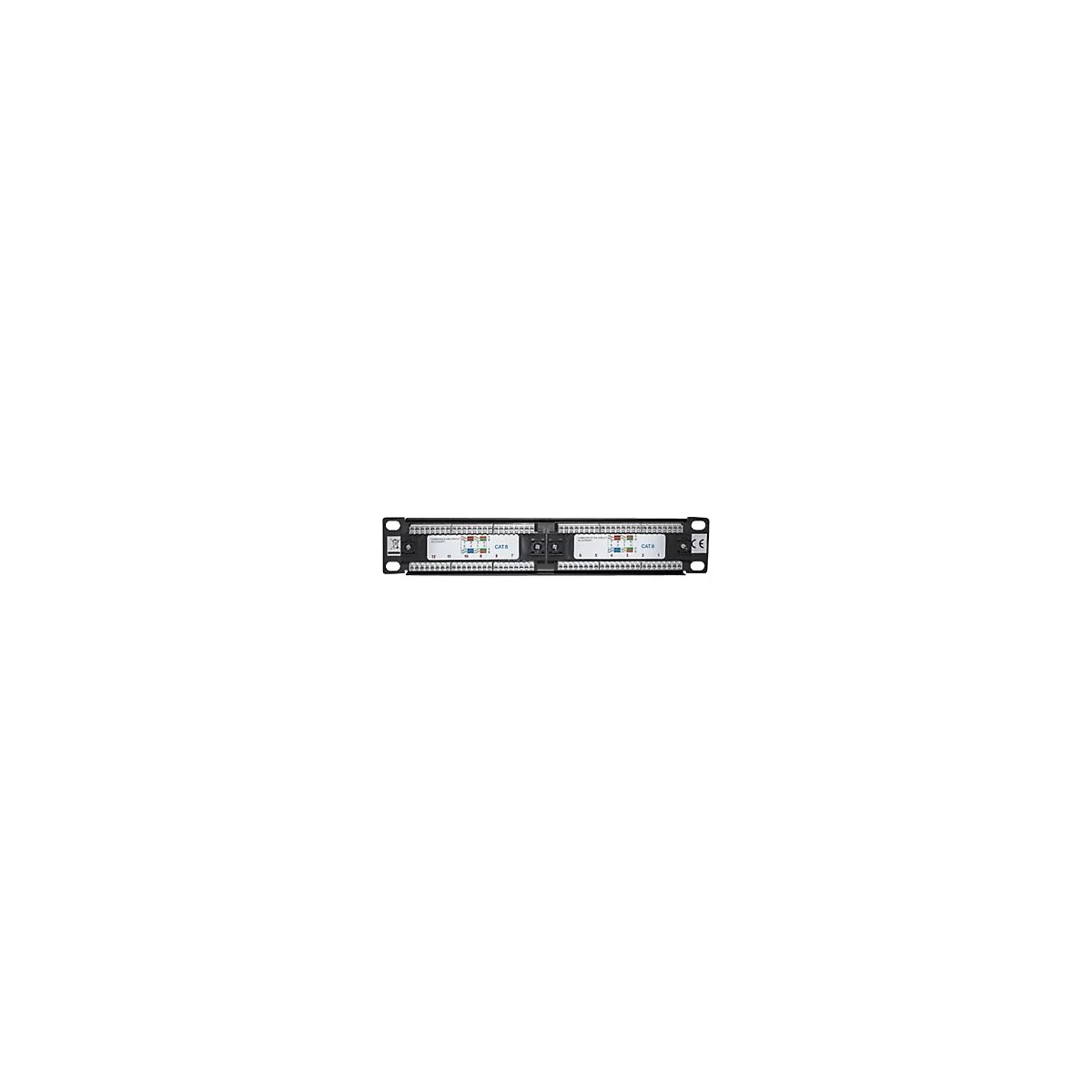 'Intellinet 10'' 12-Port Cat6 Patchpanel, UTP, 10'', 1 HE, schwarz - Patch Panel - 1U - 10'''