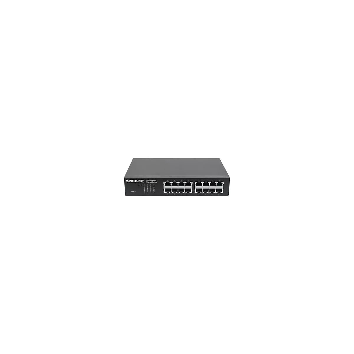 'Intellinet 16-Port Gigabit Ethernet Switch, 16-Port RJ45 10/100/1000 Mbps, IEEE 802.3az Energy Efficient Ethernet, Desktop, 19'' Rackmount - Switch - 16 Anschlüsse - an Rack montierbar'