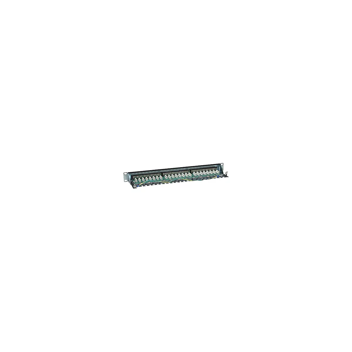 'Intellinet 24-Port Cat6 Patchpanel, geschirmt, 24 Ports, FTP, 1 HE, Klemmleisten mit 90 Grad abgewinkelten Kabeleinführungen, schwarz - Patch Panel - 1U - 19'''