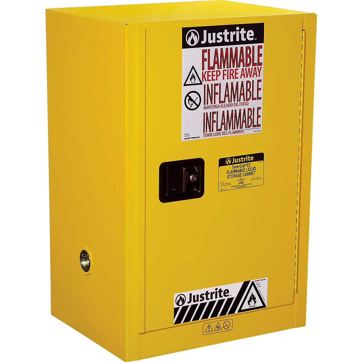  Justrite FM-Sicherheitsschrank Compac Sure-Grip® EX, für entzündbare Flüssigkeiten, bis 45 Liter, selbstschließende Türen, gelb