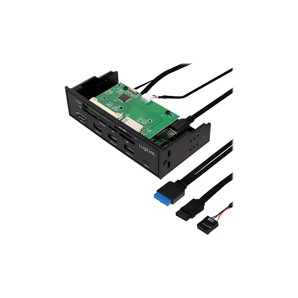 'LogiLink 5.25'' Multifunction Front Panel - Kartenleser - USB 3.0'
