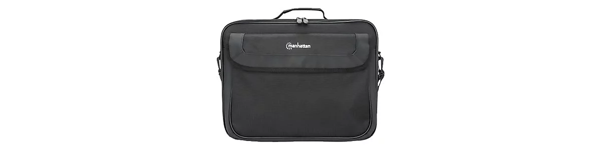 'Manhattan Cambridge Laptop Bag 15.6'', Clamshell Design, Black, LOW COST, Accessories Pocket, Document Compartment on Back, Shoulder Strap (removable), Equivalent to Targus TAR300, Notebook Case, Three Year Warranty - Notebook-Tasche'