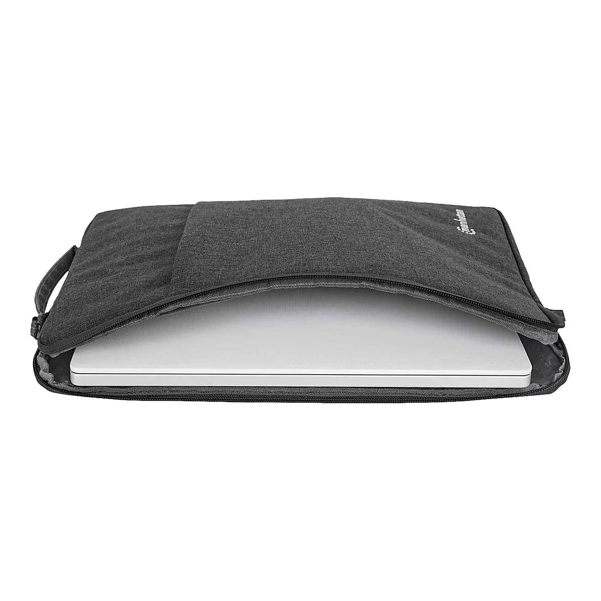 'Manhattan Seattle Laptop Sleeve 15.6'', Grey, Padded, Extra Soft Internal Cushioning, Main Compartment with double zips, Zippered Front Pocket, Carry Loop, Water Resistant and Durable, Notebook Slipcase, Three Year Warranty - Notebook-Hülle'