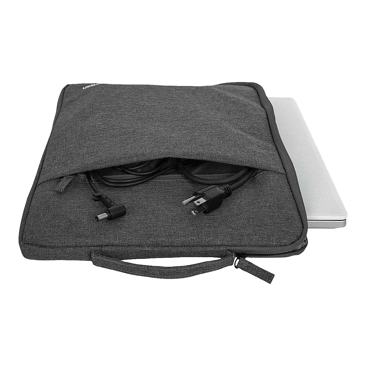 'Manhattan Seattle Laptop Sleeve 15.6'', Grey, Padded, Extra Soft Internal Cushioning, Main Compartment with double zips, Zippered Front Pocket, Carry Loop, Water Resistant and Durable, Notebook Slipcase, Three Year Warranty - Notebook-Hülle'