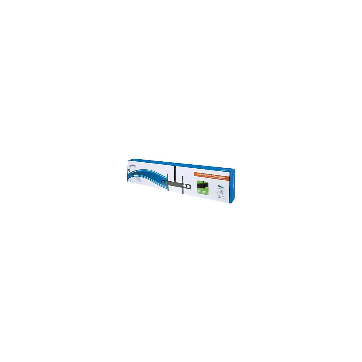 'Manhattan TV & Monitor Mount, Ceiling, 1 screen, Screen Sizes: 37-75'', Height: 105-156 cm, Black, VESA 200x200 to 800x400mm, Max 50kg, LFD, Lifetime Warranty - Klammer - für Flachbildschirm'