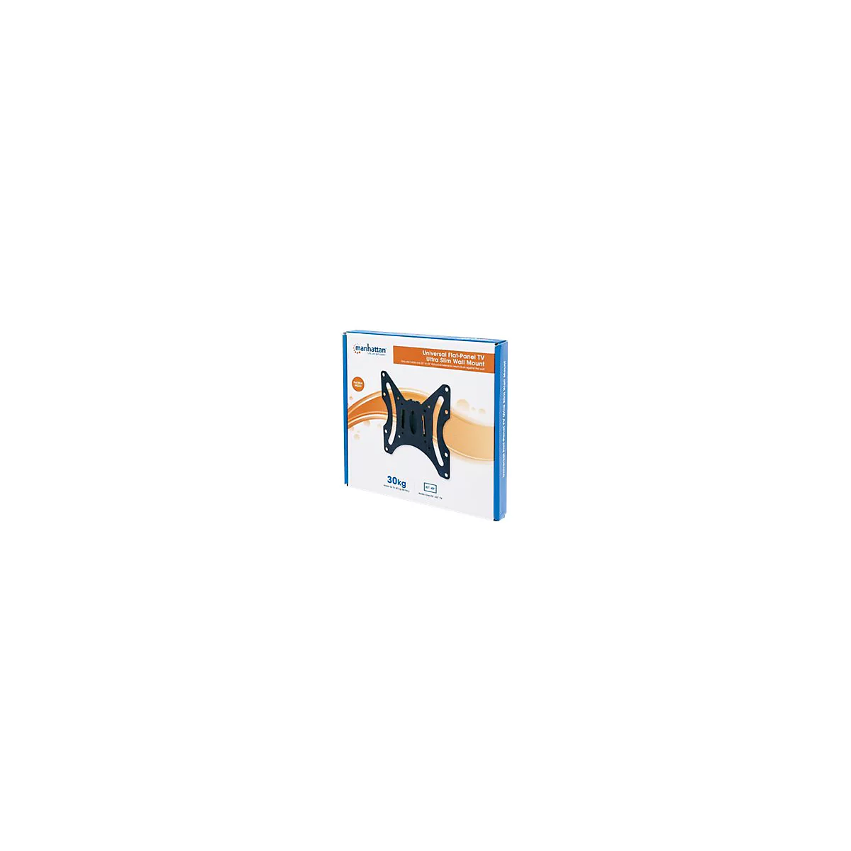 'Manhattan TV & Monitor Mount, Wall, Fixed, 1 screen, Screen Sizes: 23-42'', Black, VESA: 75x75 to 200x200mm, Max 30kg, Lifetime Warranty - Klammer - ultraniedriges Profil - für LCD TV'