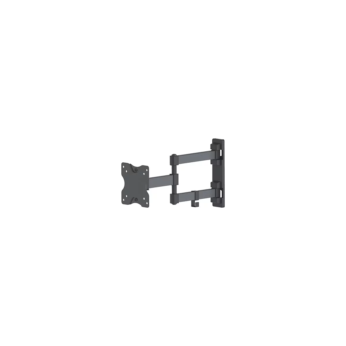 'Manhattan TV & Monitor Mount, Wall, Full Motion, 1 screen, Screen Sizes: 13-27'', Black, VESA 75x75 to 100x100mm, 20kg, Tilt & Swivel with 3 Pivots, Lifetime Warranty - Klammer - für LCD TV - Schwarz'