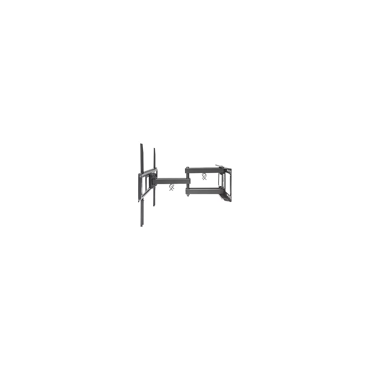 'Manhattan TV & Monitor Mount, Wall, Full Motion, 1 screen, Screen Sizes: 37-65'', Black, VESA 100x100 to 600x400mm, Max 40kg, LFD, Tilt & Swivel with 3 Pivots, Lifetime Warranty - Klammer - für LCD-TV / gekrümmter LCD-TV - Schwarz'