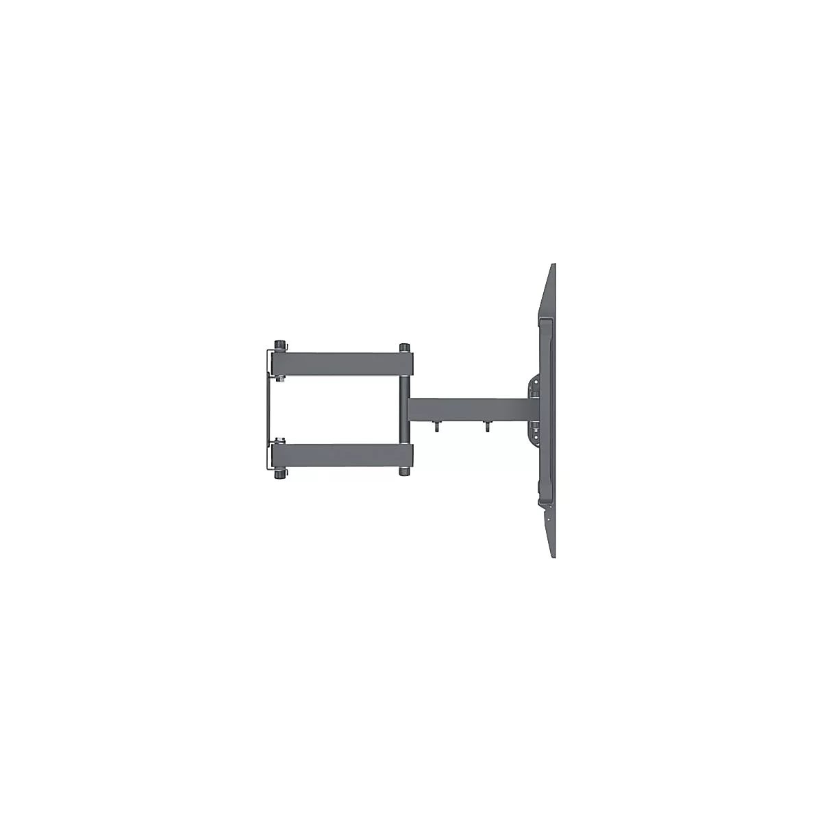 'Manhattan TV & Monitor Mount, Wall, Full Motion, 1 screen, Screen Sizes: 60-100'', Black, VESA 200x200 to 900x600mm, Max 80kg, LFD, Tilt & Swivel with 3 Pivots, Lifetime Warranty - Klammer - für LCD TV - Schwarz'