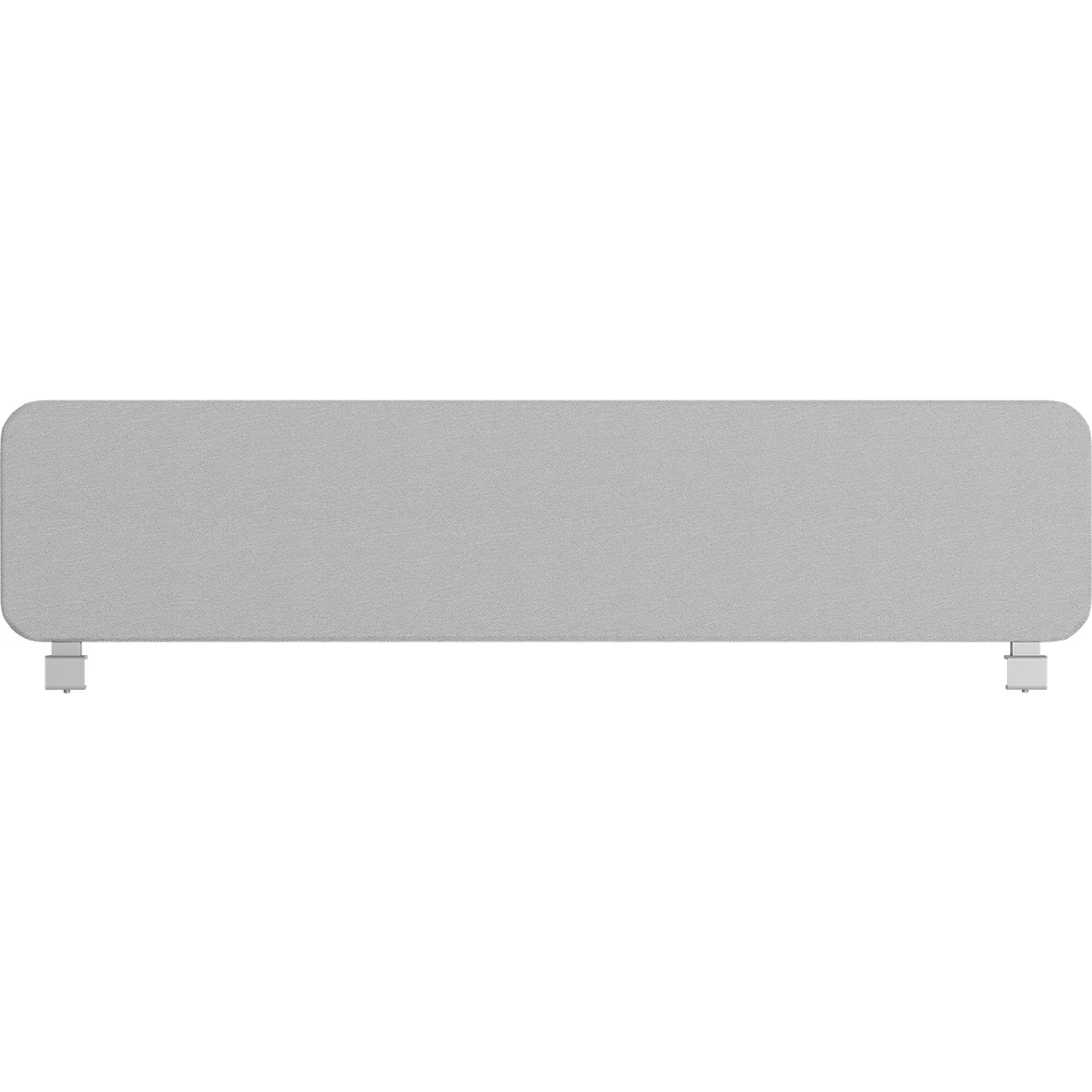 Un objet gris rectangulaire aux coins arrondis, avec de petits pieds aux extrémités.