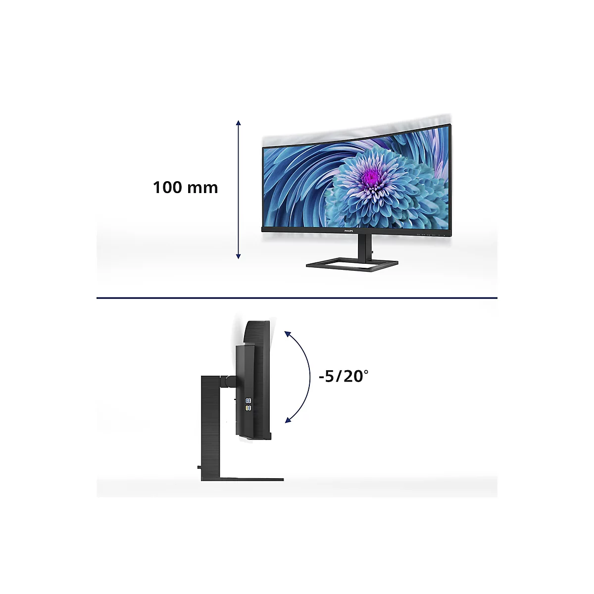 'Philips E-line 346E2CUAE - LED-Monitor - gebogen - 86.36 cm (34'')'