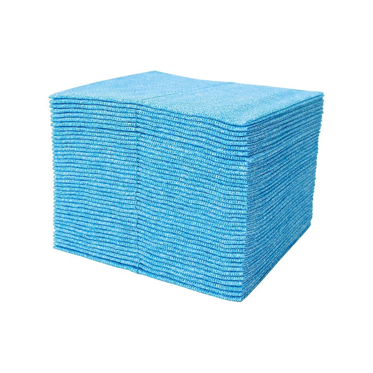 Een stapel blauwe schoonmaakdoeken. Gedetailleerde structuur van de afzonderlijke lagen zichtbaar.