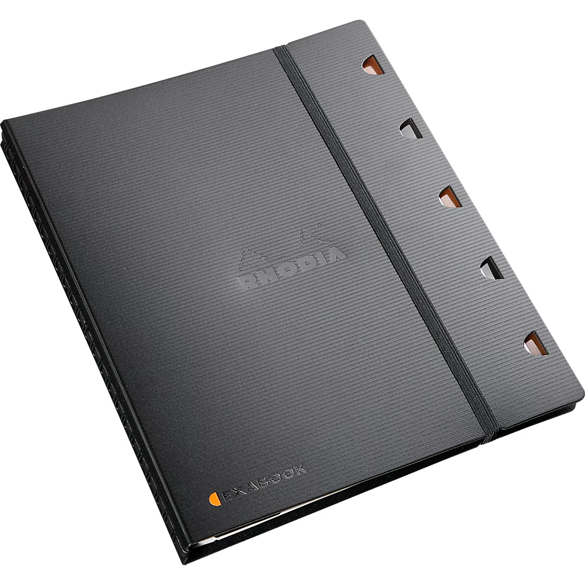  Rhodia ExaBook Notizblock, 80 Blatt, DIN A4+, 90 g/m², Doppelspiralbindung, Trennblätter, Lineal, Innentasche, liniert, mit Rand und Rahmen