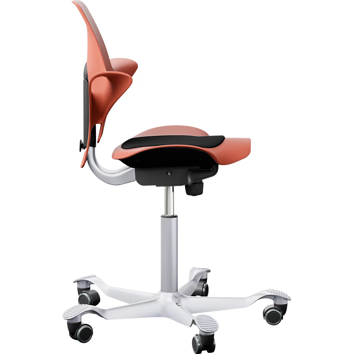  Siège de bureau HAG Capisco Puls 8010 Rose, siège selle, vérin à gaz de 265 mm, hauteur d'assise réglable, piétement en aluminium