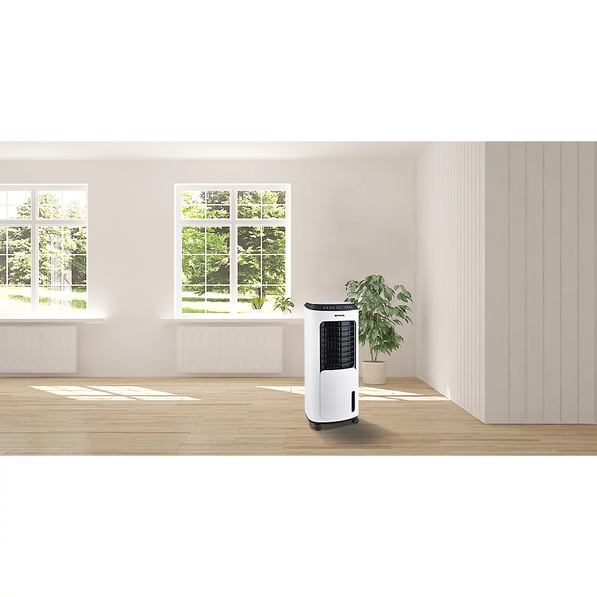  Sonnenkönig Air Fresh 15, 3 niveaux de ventilation, écran LED, panneau de commande Soft-Touch, auto-oscillation, télécommande, noir/blanc 