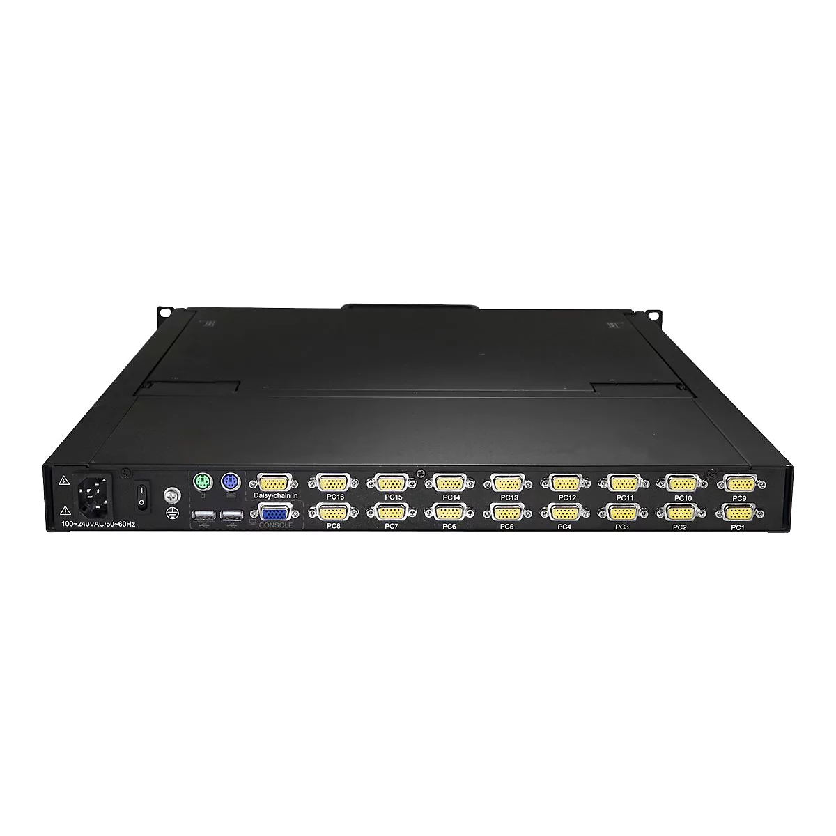 'StarTech.com 16 Port Rack KVM Konsole mit 1,8 m Kabeln - US Tastatur(QWERTY), Integrierter KVM Switch mit 19'' LCD Monitor - 1HE LCD KVM Konsole - OSD KVM - 50.000 MTBF - USB + VGA(RKCONS1916K) - KVM-Konsole - 48.3 cm (19'')'