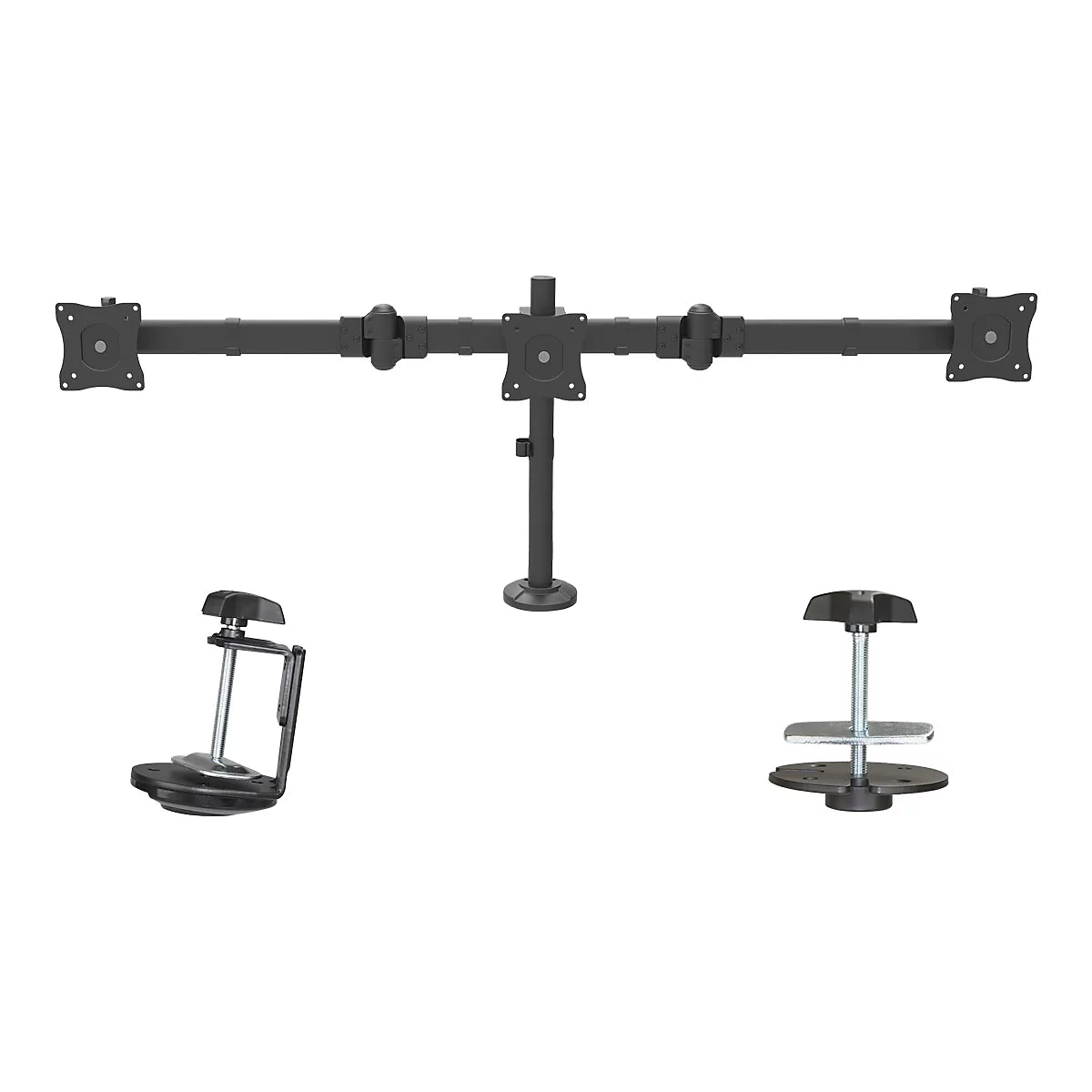 'StarTech.com 3 Monitor Schreibtischhalterung - Ergonomischer VESA Monitorarm für 3 Monitore bis zu 27'' - Gelenkig, höhenverstellbar - Neig/Schwenk/Drehfunktion - Schreibtischklemme/Tülle (ARMTRIO) - verstellbarer Arm - für 3 Monitore'