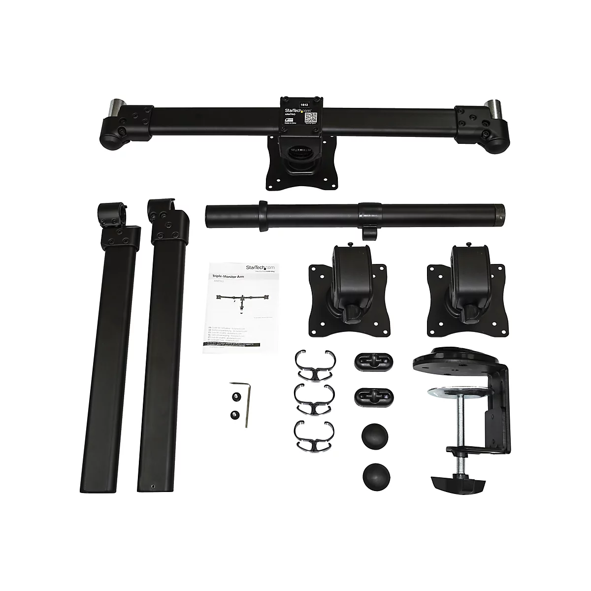 'StarTech.com 3 Monitor Schreibtischhalterung - Ergonomischer VESA Monitorarm für 3 Monitore bis zu 27'' - Gelenkig, höhenverstellbar - Neig/Schwenk/Drehfunktion - Schreibtischklemme/Tülle (ARMTRIO) - verstellbarer Arm - für 3 Monitore'