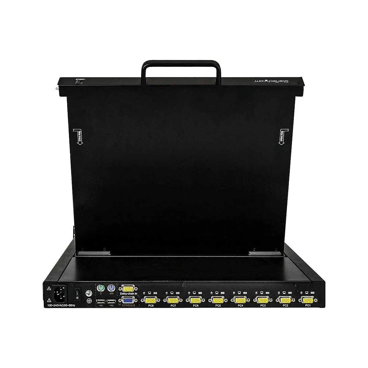 'StarTech.com 8 Port Rack KVM Konsole mit 1,8 m Kabeln - US Tastatur(QWERTY), Integrierter KVM Switch mit 17'' LCD Monitor - 1HE LCD KVM Konsole - OSD KVM - 50.000 MTBF - USB + VGA(RKCONS1708K) - KVM-Konsole - 43.2 cm (17'')'